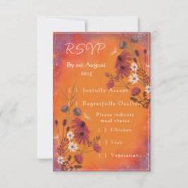 Safran-Himmel-Wildblume - RSVP-Karte vertikal RSVP Karte