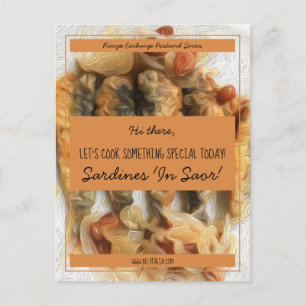 Safran-Schwarz-Schrift Herbst-Rezept-Austausch Postkarte