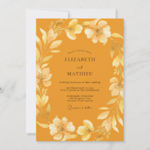 Safranlaub-Eukalyptus-Hochzeit Einladung