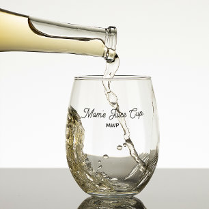 Saft-Cup der lustigen Mama, Monogramm beliebiger b Weinglas Ohne Stiel