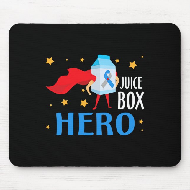 Saftbox Hero Typ 1 T1d Diabetes Diabetiker Awaren Mousepad (Vorne)