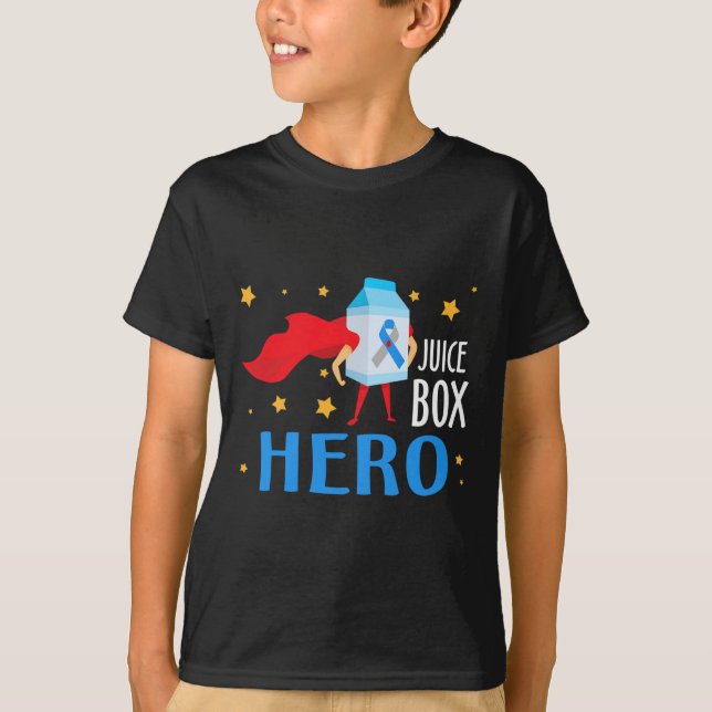 Saftbox Hero Typ 1 T1d Diabetes Diabetiker Awaren T-Shirt (Vorderseite)