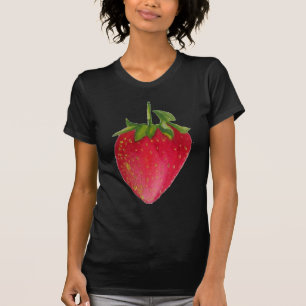 Saftige Erdbeere Frucht Aquarell Makro Kunst T-Shirt