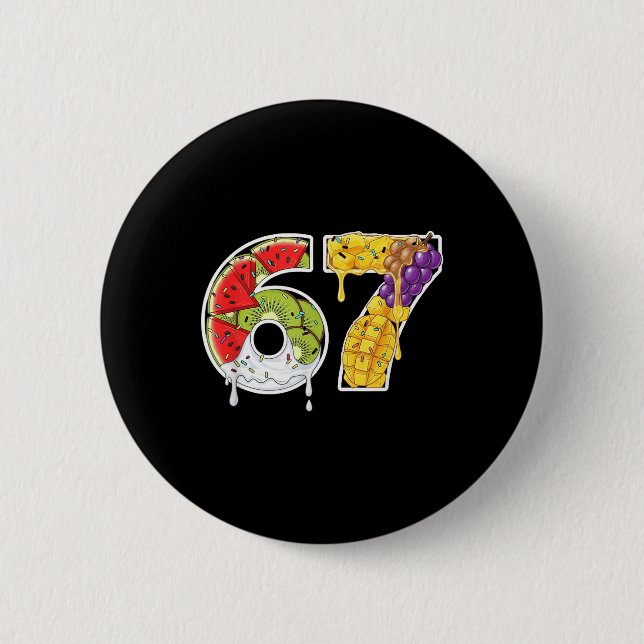 Saftige Frucht Nummer 67 Splash Fun Style  Button (Vorderseite)