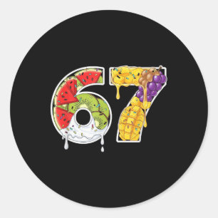 Saftige Frucht Nummer 67 Splash Fun Style  Runder Aufkleber