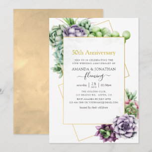 Saftige geometrische 50. Hochzeitstag-Feier Einladung