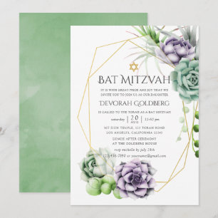 Saftige geometrische Bat Mitzvah Einladung