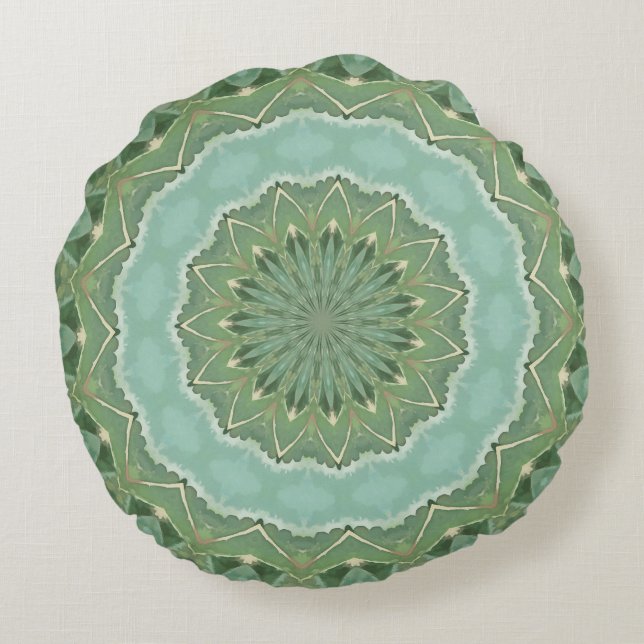 Saftige Mandala Rundes Kissen (Rückseite)