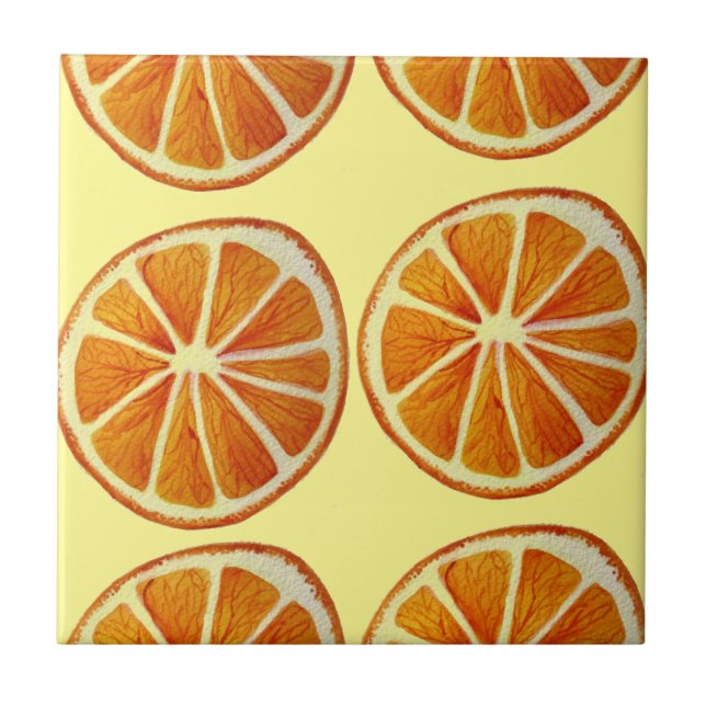 Saftige orange Scheibe Fliese (Vorderseite)