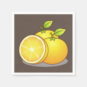 Saftige Orangen lustiges Obst Serviette