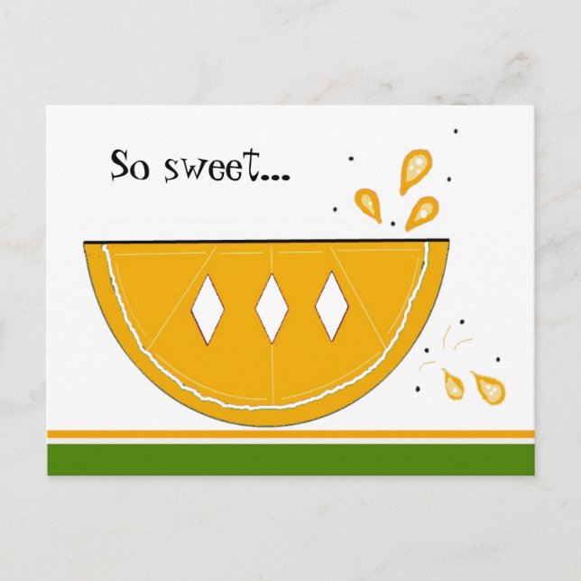 Saftige Orangenscheibe Postkarte (Vorderseite)