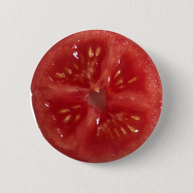 Saftige rote Tomate Button (Vorderseite)