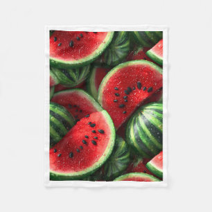 Saftige Wassermelonen-Scheiben-Decke Fleecedecke