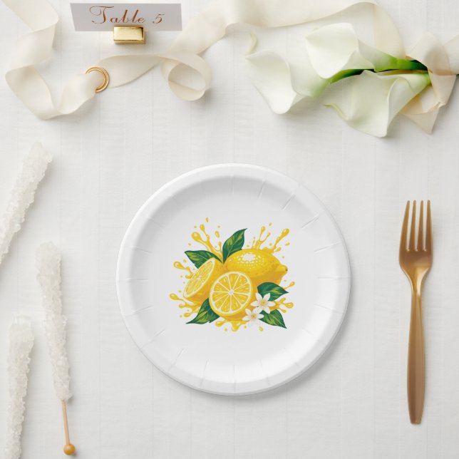 Saftige Zitrone Pappteller (Hochzeit)