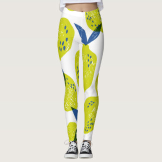 Saftige Zitronen: vintage nahtloses Muster. Leggings