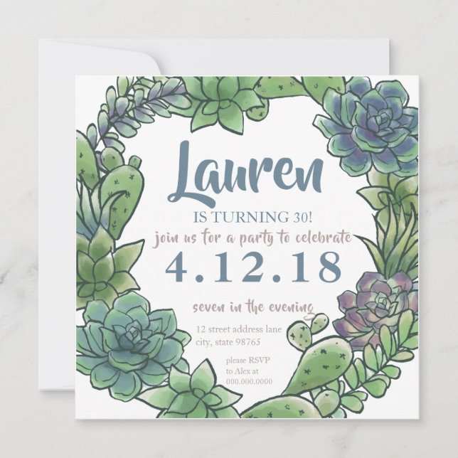 Saftiger erwachsener Geburtstag irgendein Alter, Einladung (Vorderseite)