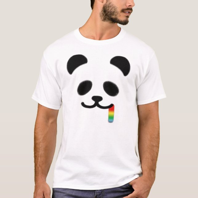 Saftiger Panda-Regenbogen T-Shirt (Vorderseite)