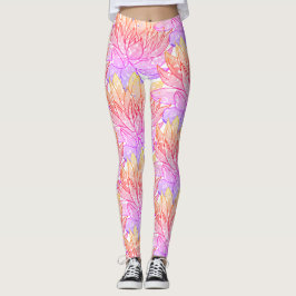 saftiger Pflanzengelb-Rosasonnenuntergang Leggings