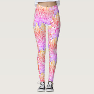 saftiger Pflanzengelb-Rosasonnenuntergang Leggings
