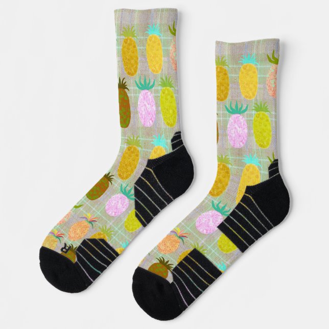 Saftiges Ananas-Karomuster Socken (Links)