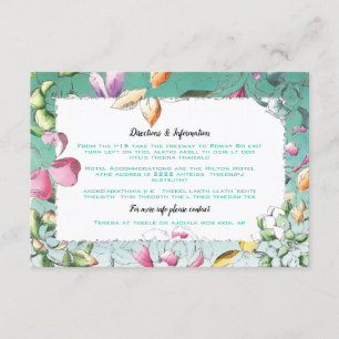 Saftiges Aquarell, das Info-Karten Wedding ist Begleitkarte