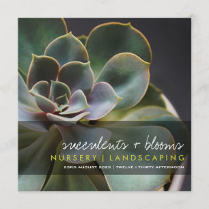 Saftiges Blumen-Pflanzen-Foto-modernes Einladung