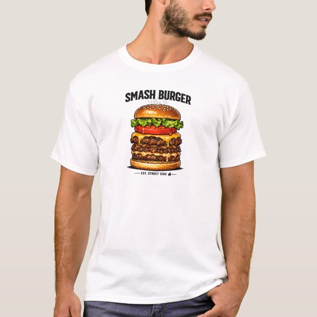 Saftiges Double Cheeseburger Grafik T-Shirt | (Vorderseite)