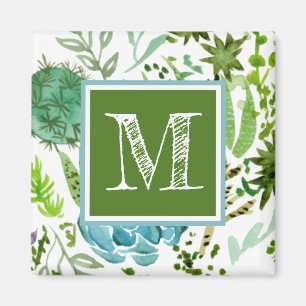 Saftiges Feld I des Monogramm- Magnet