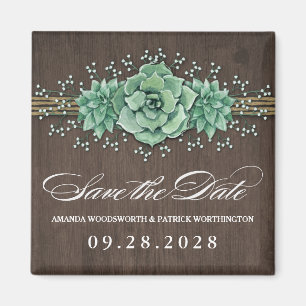 Saftiges Gipskraut, das Save the Date Wedding ist Magnet