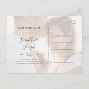 Saftiges Grün Verblasstes Foto Save The Date Ein Einladungspostkarte