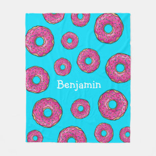 Saftiges köstliches Rosa besprühter Krapfen Fleecedecke