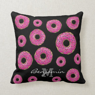 Saftiges köstliches Rosa besprühter Krapfen Kissen