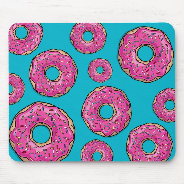 Saftiges köstliches Rosa besprühter Krapfen Mousepad (Vorne)