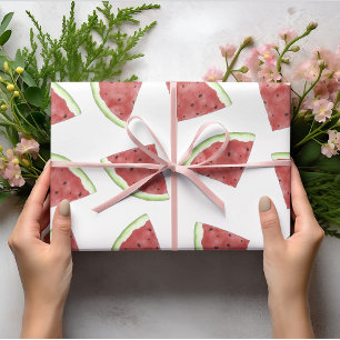 Saftiges Sommerfrucht Wassermelonenmuster Geschenkpapier