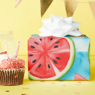 Saftiges WASSERMELONEN-Muster im Wasserfarbdesign Geschenkpapier
