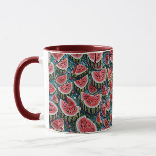 Saftiges Wassermelonen-Musterdesign 1 Tasse