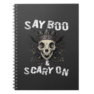 Sag Boo Gruseliger Totenkopf-Kronen-Fledermaus-Flü Notizblock