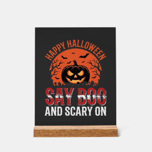 Sag Boo Halloween-Kürbisdesign_1 Acrylschild