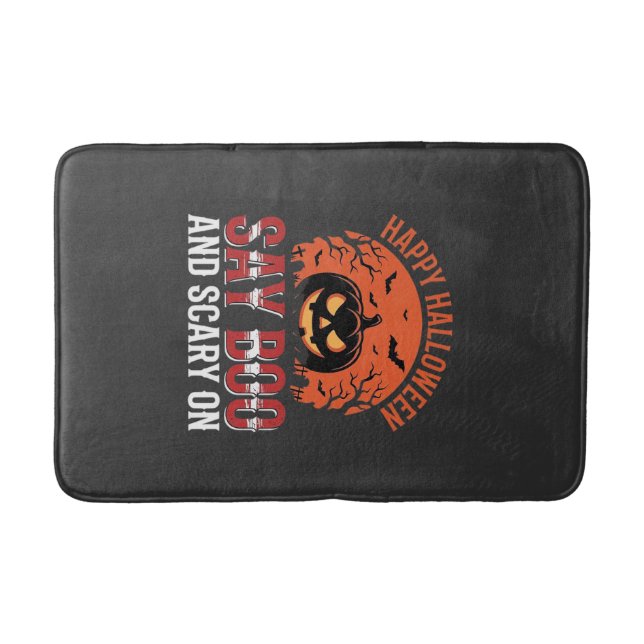 Sag Boo Halloween-Kürbisdesign_1 Badematte (Vorderseite)