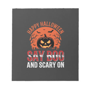 Sag Boo Halloween-Kürbisdesign_1 Notizblock