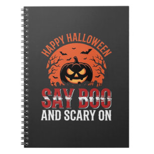 Sag Boo Halloween-Kürbisdesign_1 Notizblock