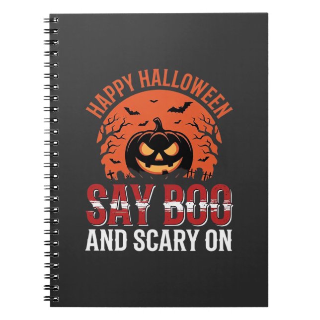 Sag Boo Halloween-Kürbisdesign_1 Notizblock (Vorderseite)