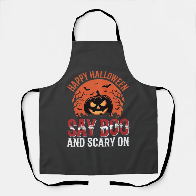 Sag Boo Halloween-Kürbisdesign_1 Schürze (Vorderseite)
