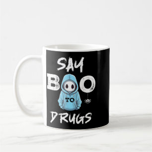 Sag Buh zu Drogen Lustiger Halloween-Rotband-Woche Kaffeetasse