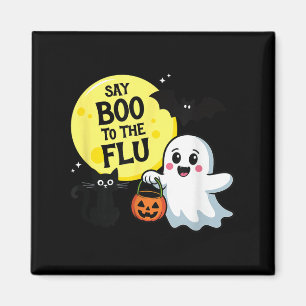 Sag Buh zur Grippe Halloween Magnet