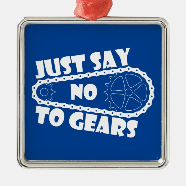 Sag einfach nein zu Gears Silbernes Ornament (Vorne)
