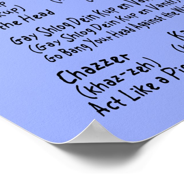 Sag es in jiddischem Poster (Ecke)