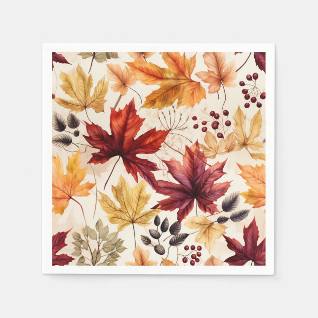 Sag es mit Herbstblättern 3 - Serviette (Vorderseite)