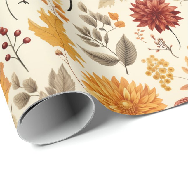 Sag es mit Herbstblättern - Geschenkpapier (Rolleneckpunkt)