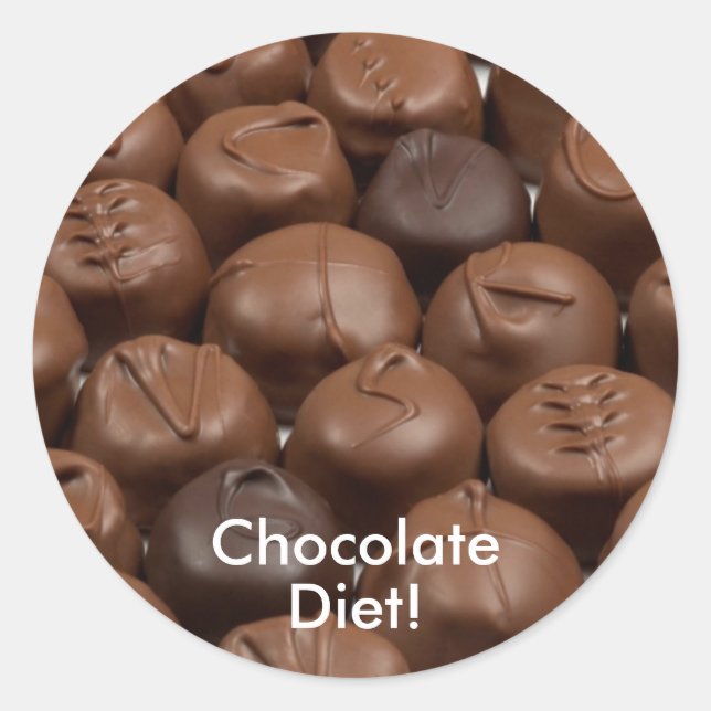Sag es mit Schokolade! Runder Aufkleber (Vorderseite)